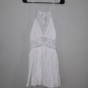 Blue Rain White Lace Jumpsuit